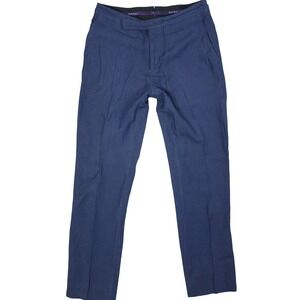 Ralph Lauren Purple Label Blue Linen Silk Pants Italy Mens 34x34 Side Adjusters